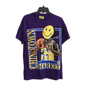 Chinatown Market Smiley Originals Purple Basketball Tee Size M